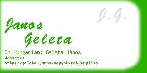 janos geleta business card